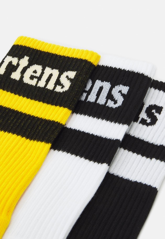 Outlet Dr.martens Portugal Atlético Unissex 3 Pack De Meias Pretas Pretas