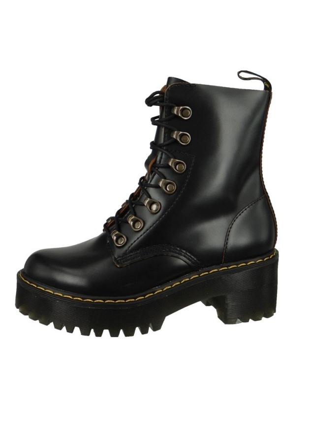 Outlet Preto Dr.martens Portugal Leona Botins Com Atacadores Pretos