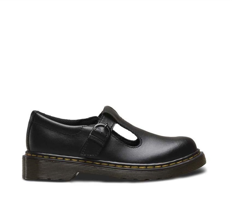 Outlet Black Dr.martens Portugal Junior Polley T Bar Black