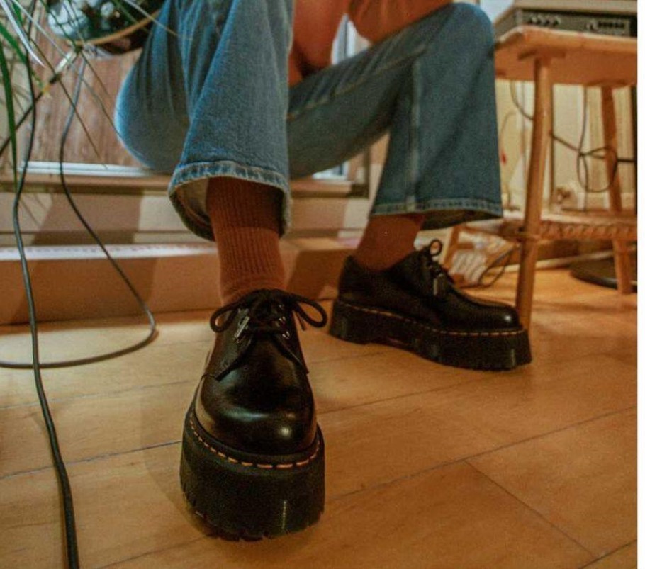 Lisboa Dr.martens Portugal 1461 Quad Polido Liso Preto Polido Liso Preto