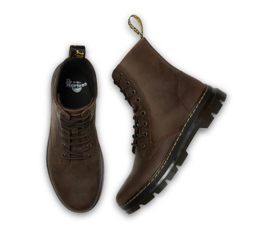 Pentes Bota De Cavalo Louco Dr.martens Portugal Castanho Escuro Crazy Horse Outlet Preto