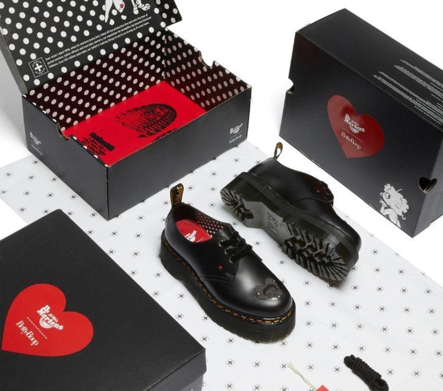 Lisboa Black Dr.martens Portugal Betty Boop 1461 Quad Black