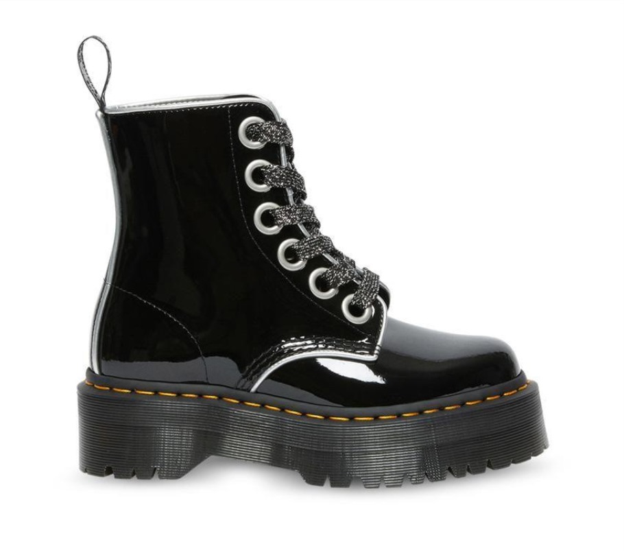 Preto Dr.martens Portugal Molly Patente Lamper Outlet Preto