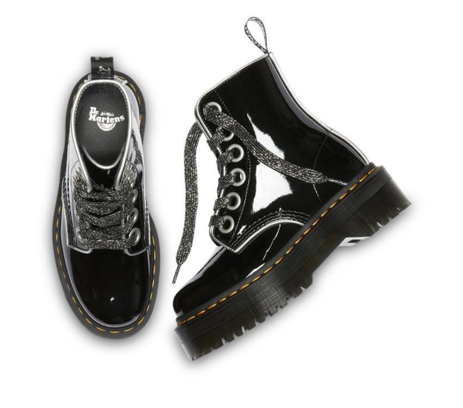 Preto Dr.martens Portugal Molly Patente Lamper Outlet Preto