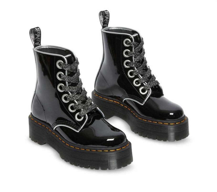 Preto Dr.martens Portugal Molly Patente Lamper Outlet Preto
