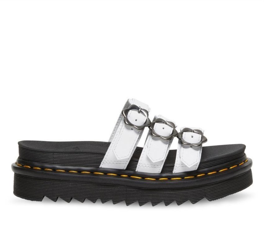 Outlet Blaire Floral Slide Dr.martens Portugal Branco Hidro Branco