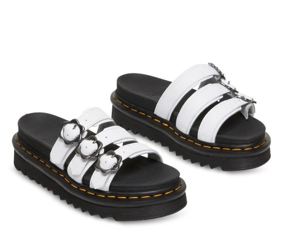 Outlet Blaire Floral Slide Dr.martens Portugal Branco Hidro Branco