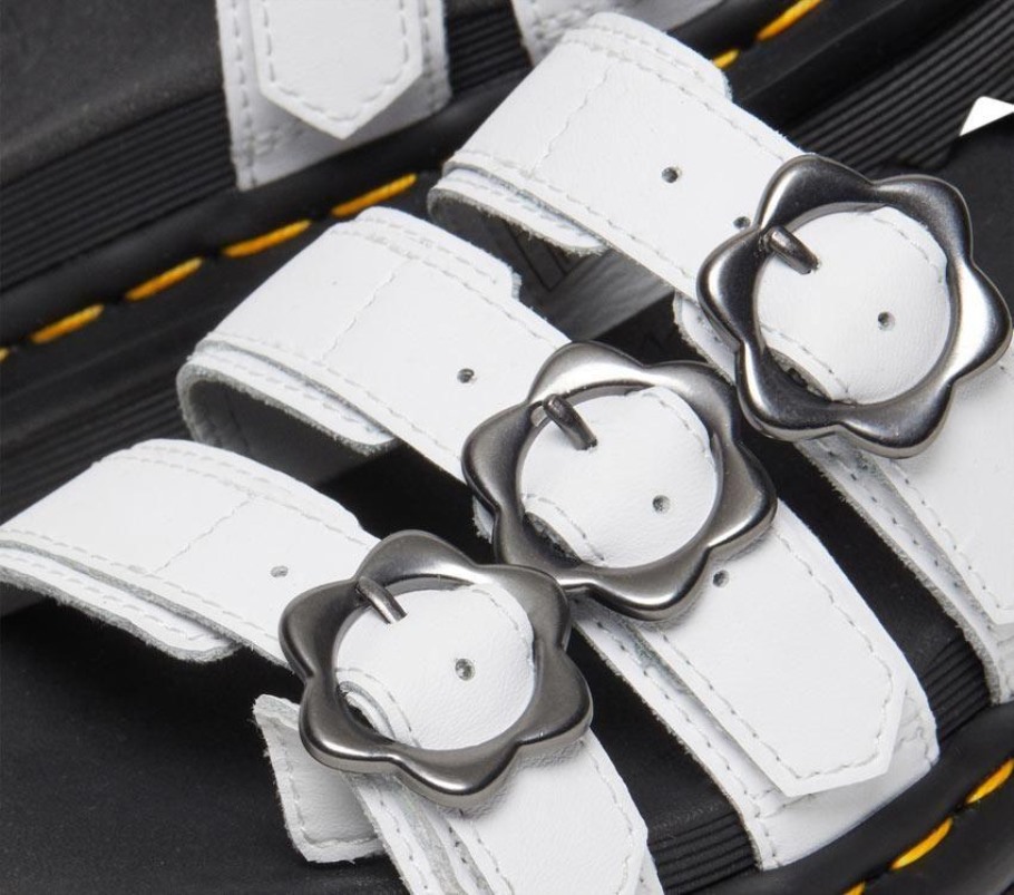 Outlet Blaire Floral Slide Dr.martens Portugal Branco Hidro Branco