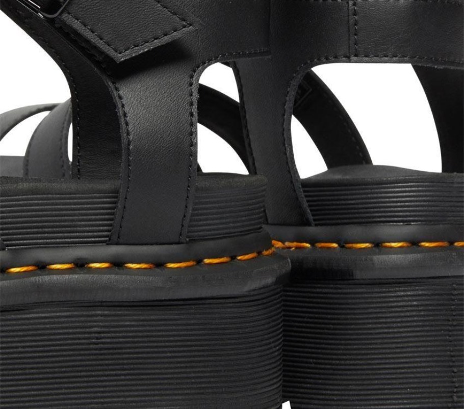 Outlet Blaire Quad Hydro Plataforma De Couro Dr.martens Portugal Black Hydro Black