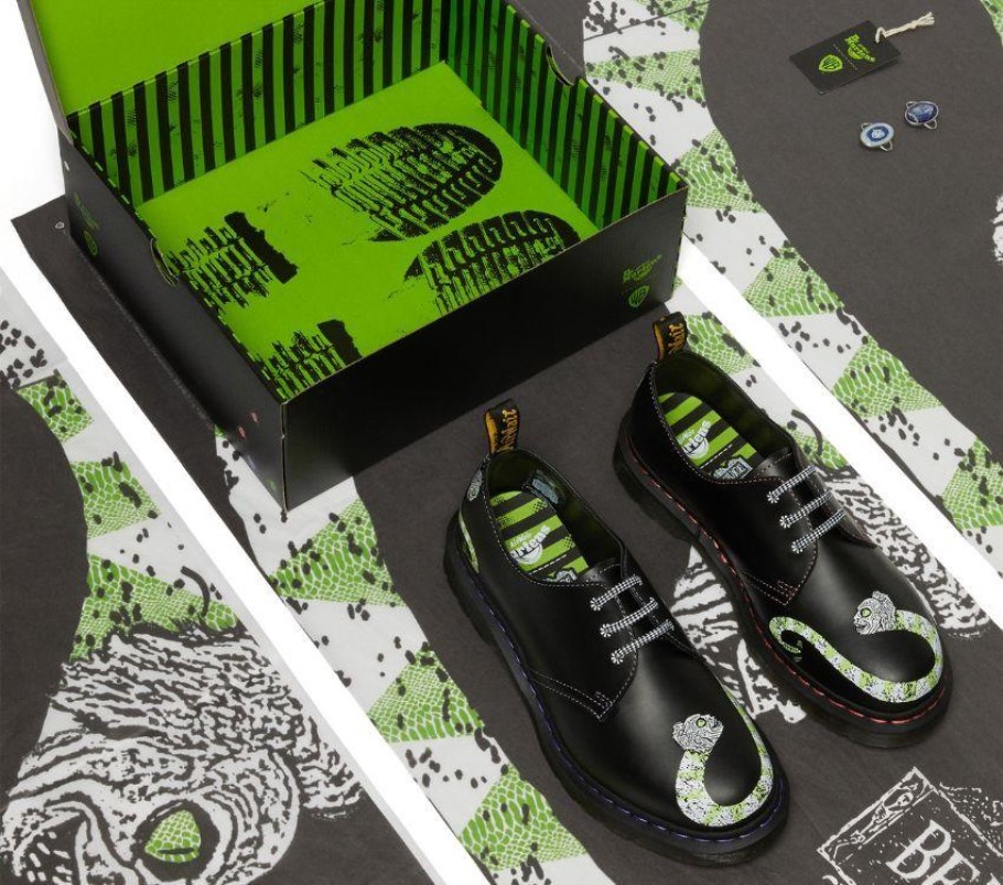 Black Lisboa Dr.martens Portugal 1461 Beetlejuice Black Smooth Backhand