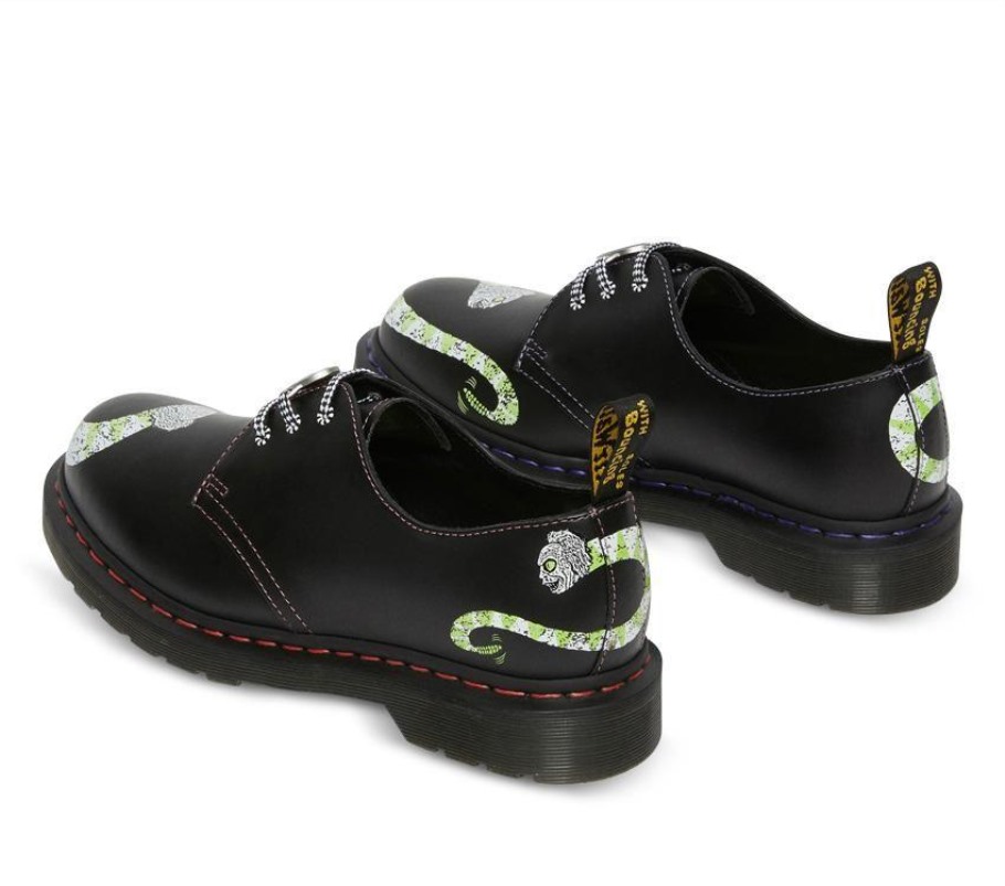 Black Lisboa Dr.martens Portugal 1461 Beetlejuice Black Smooth Backhand