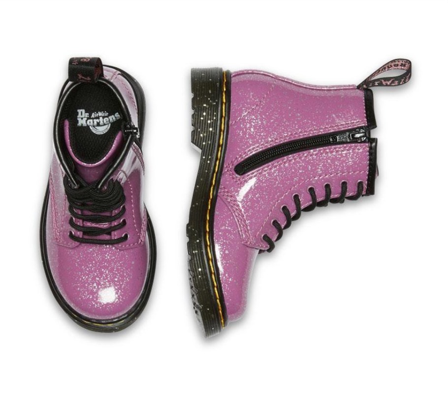 Dr.martens Portugal Toddler 1460 Glitter Rosa Escuro Outlet Preto