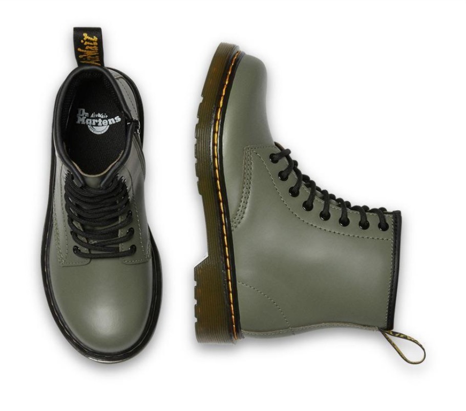 Outlet Juniors 1460 Liso Dr.martens Portugal Cáqui Verde Romario Preto