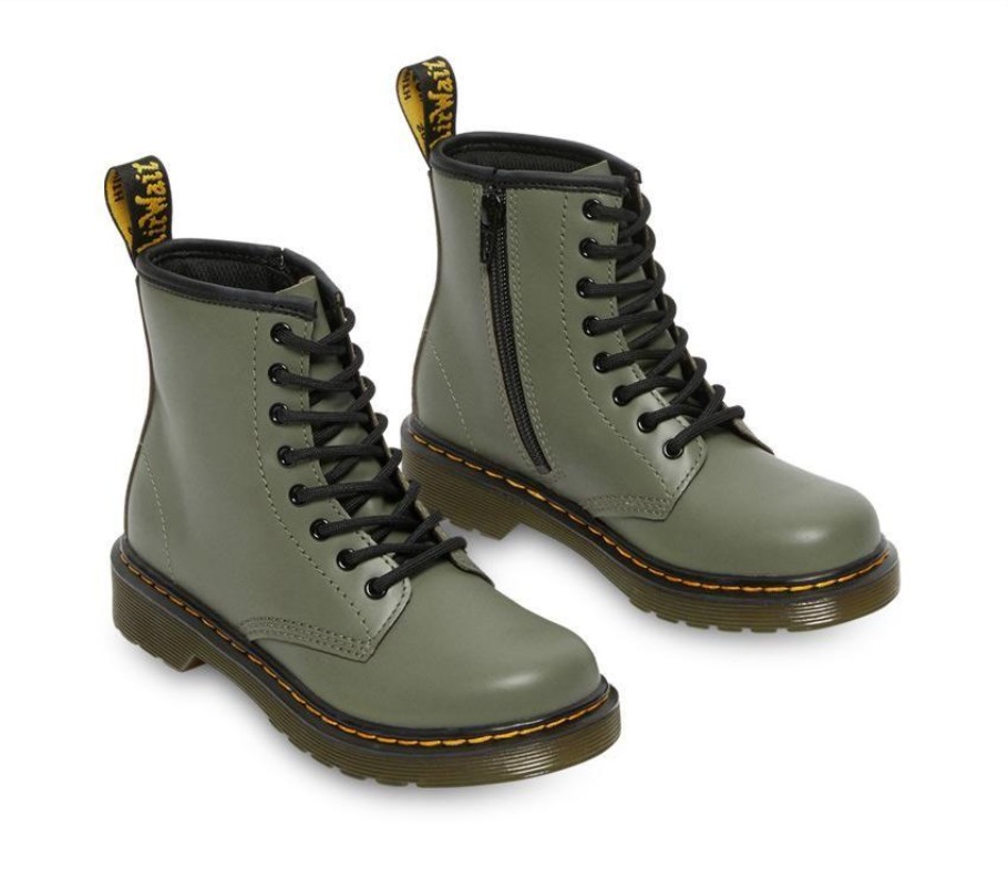 Outlet Juniors 1460 Liso Dr.martens Portugal Cáqui Verde Romario Preto