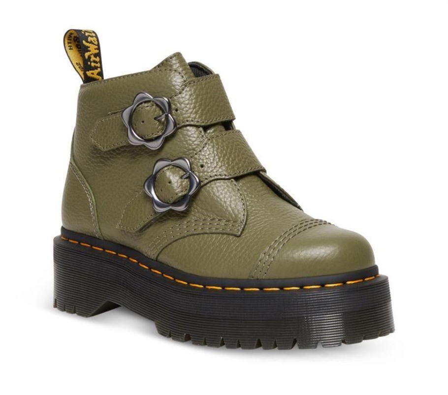 Verde Caqui Napa Moída Dr.martens Portugal Devon Flower 2 Tiras Verde Lisboa