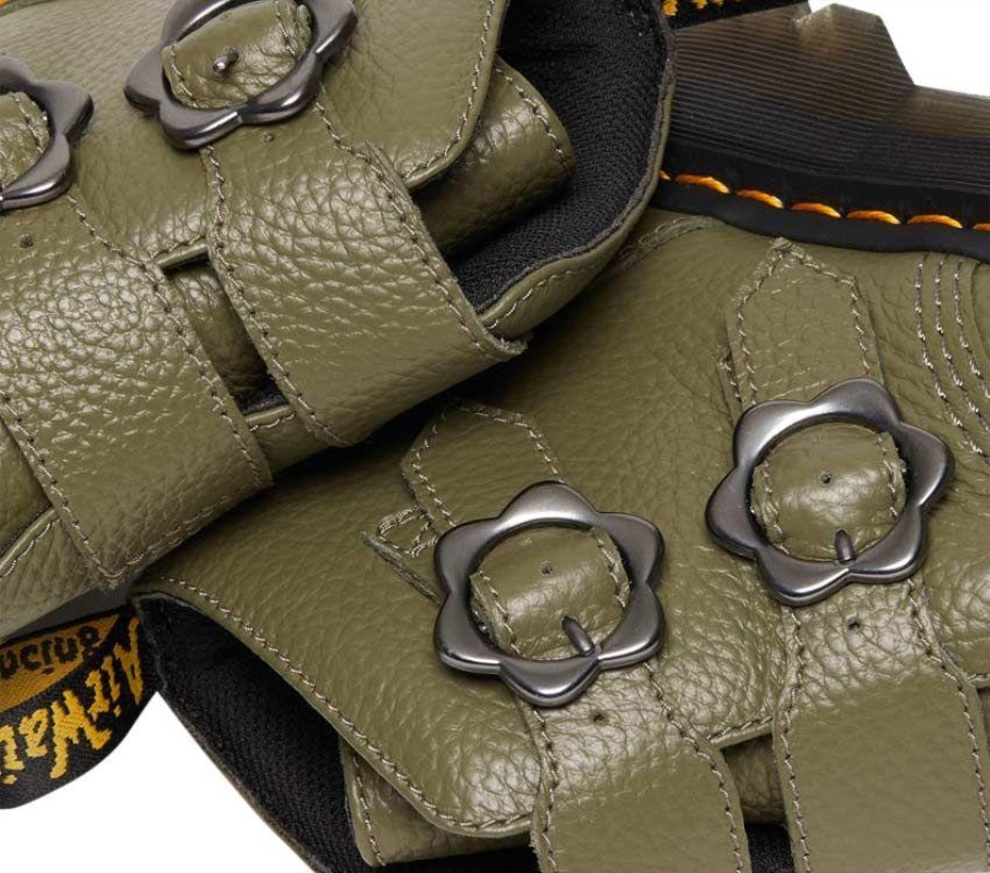 Verde Caqui Napa Moída Dr.martens Portugal Devon Flower 2 Tiras Verde Lisboa