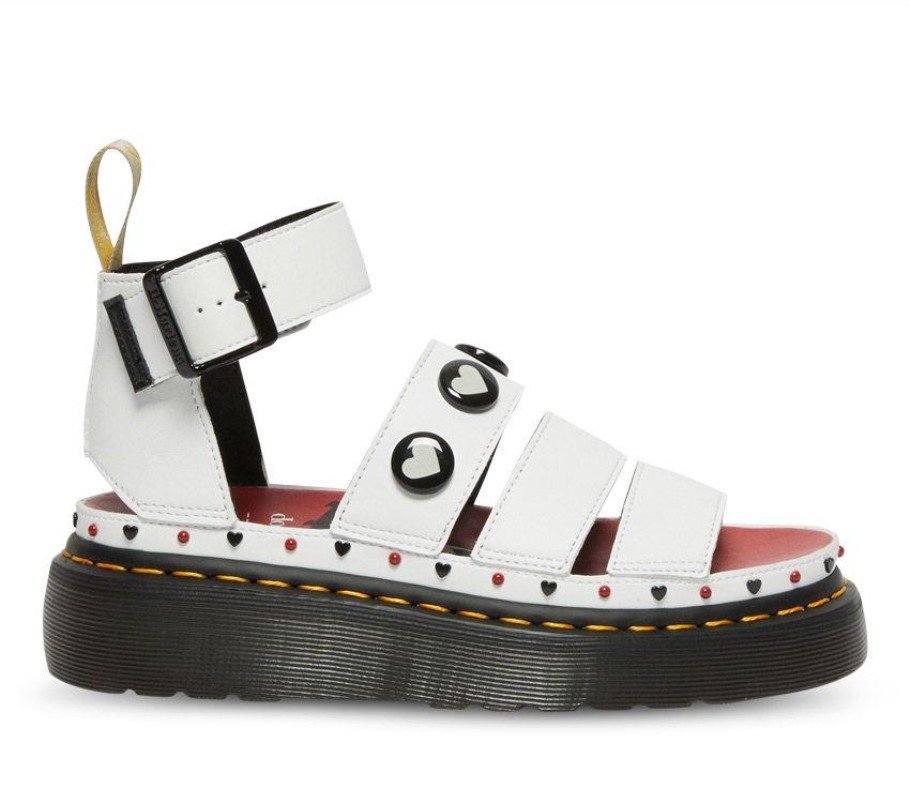 Outlet White Dr.martens Portugal Betty Boop Clarissa Ii Quad Sandal Black