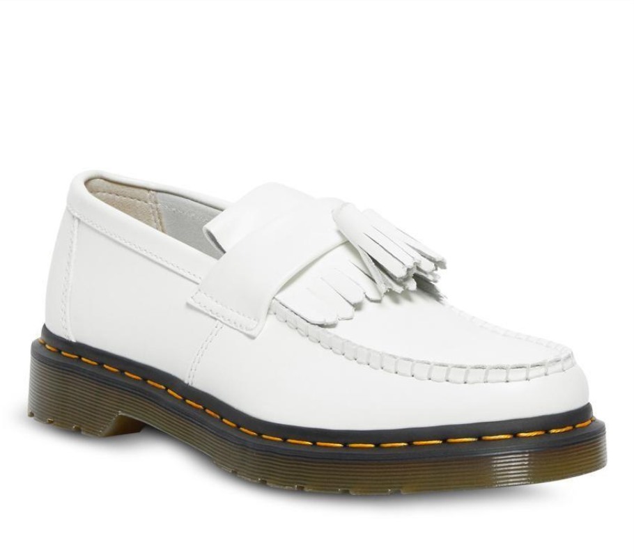 Lisboa Branco Liso Dr.martens Portugal Adrian Tassel Mocassim Preto