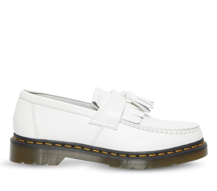 Lisboa Branco Liso Dr.martens Portugal Adrian Tassel Mocassim Preto