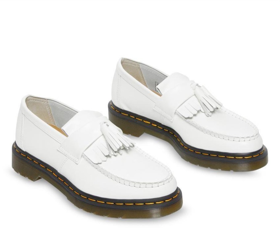 Lisboa Branco Liso Dr.martens Portugal Adrian Tassel Mocassim Preto