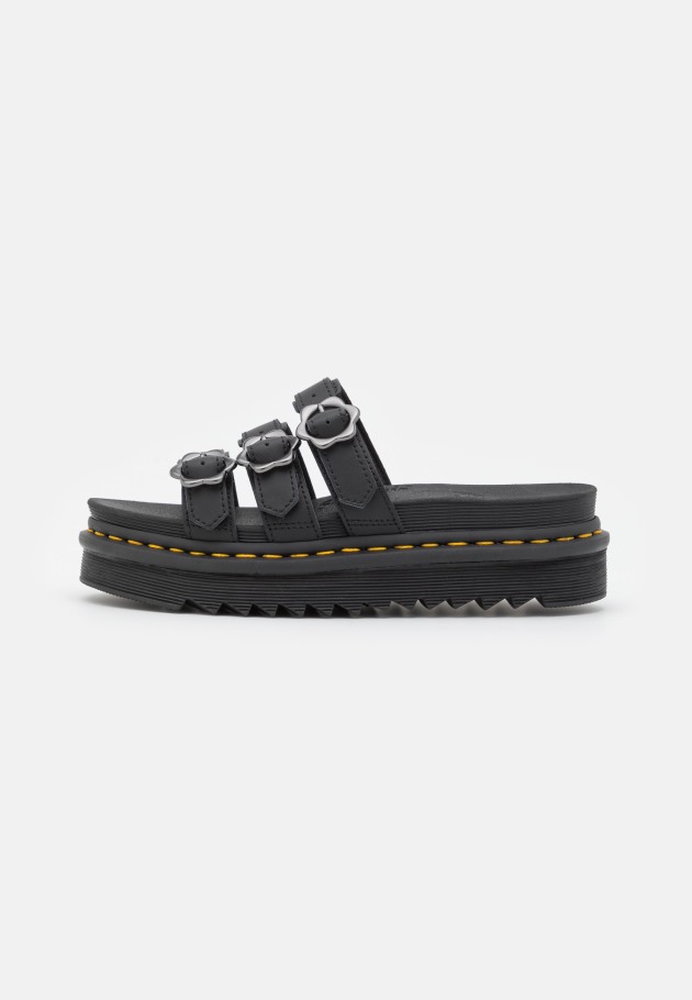 Black Lisboa Black Hydro Dr.martens Portugal Blaire Mules De Salto Alto