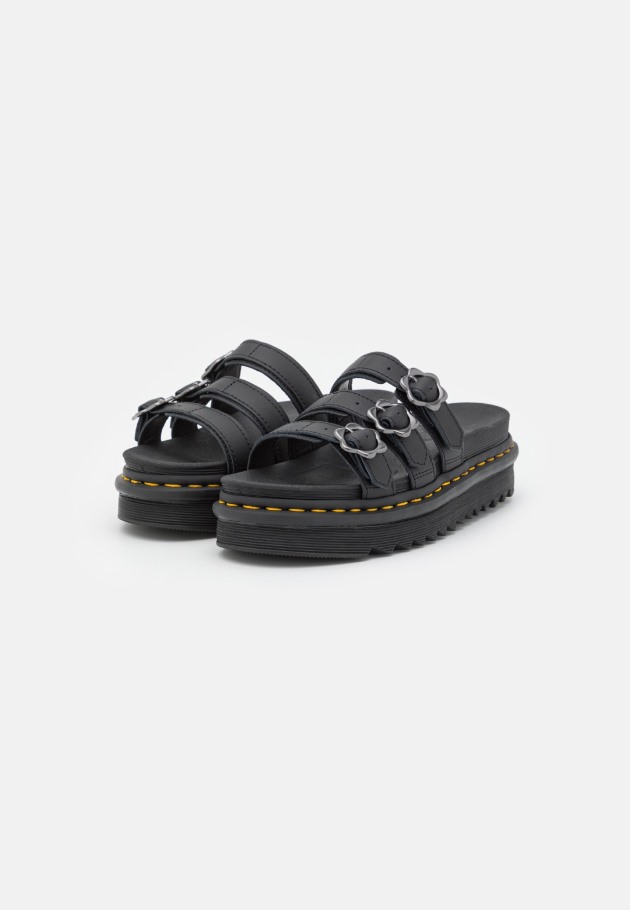 Black Lisboa Black Hydro Dr.martens Portugal Blaire Mules De Salto Alto