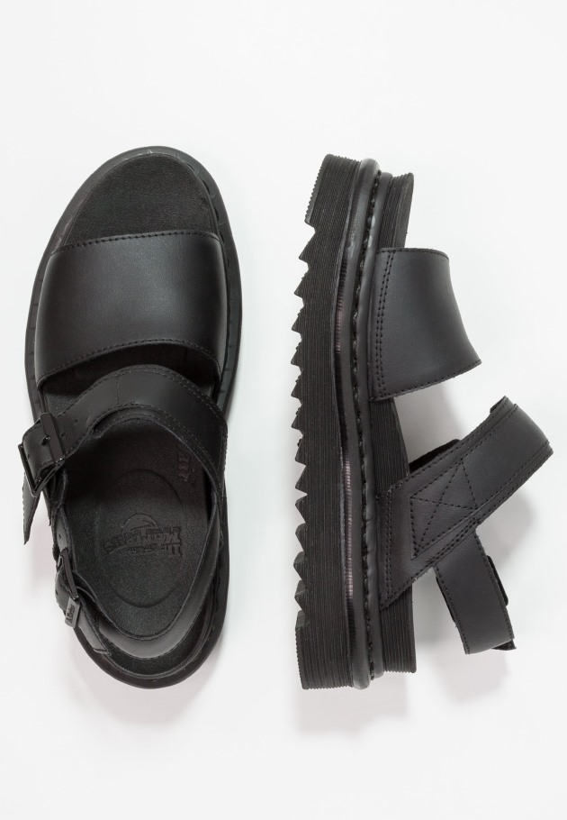 Black Outlet Dr.martens Portugal Voss Plataforma Sandálias Pretas