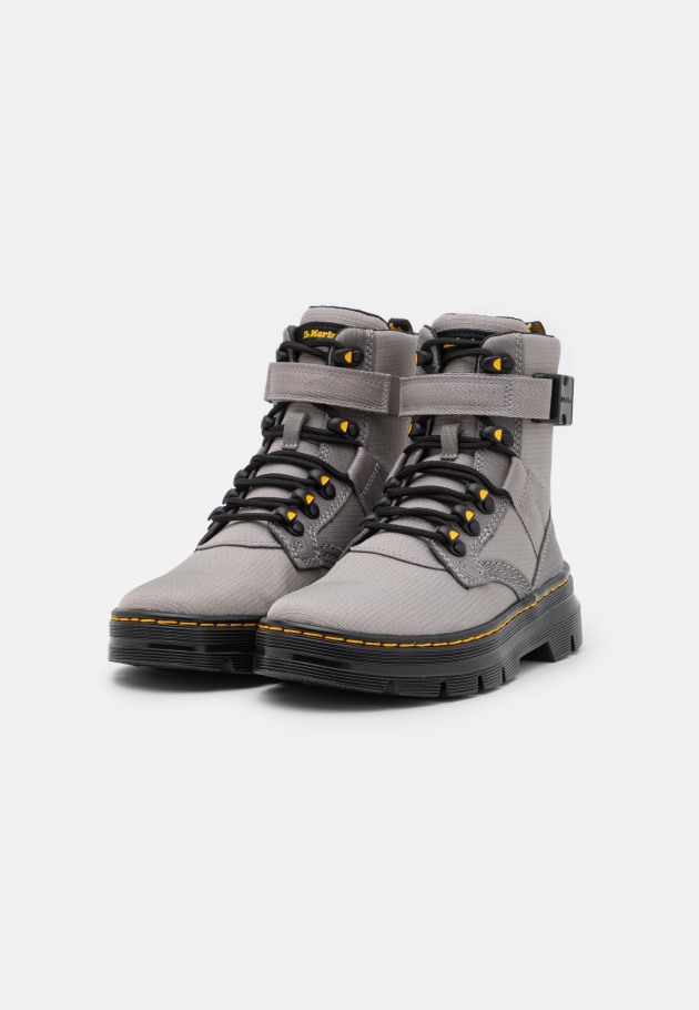 Cinzenta Outlet Dr.martens Portugal Pentes Tech Botins Unissex Com Atacadores Cinzento Zinco