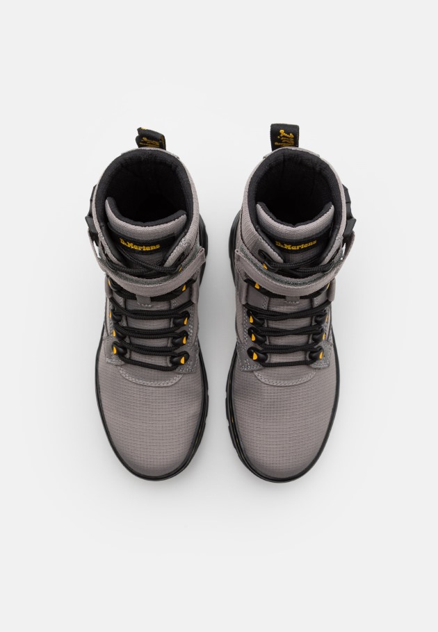 Cinzenta Outlet Dr.martens Portugal Pentes Tech Botins Unissex Com Atacadores Cinzento Zinco