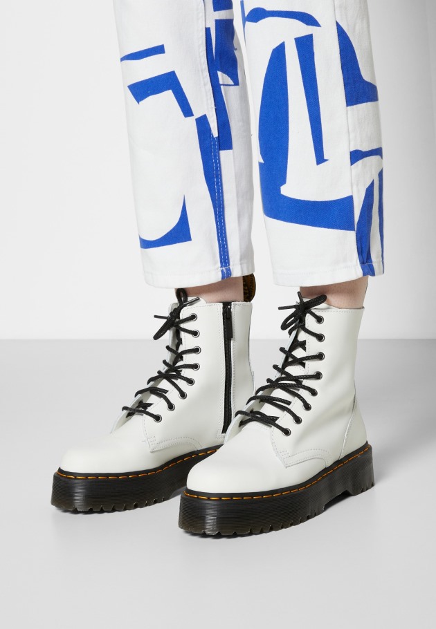 Outlet Branco Dr.martens Portugal Botins Plataforma Jadon Brancos