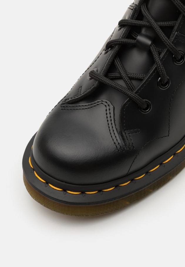 Bota Preta De Saída Preta Lisa Dr.martens Portugal Church Monkey Botas Unissex Com Cordões