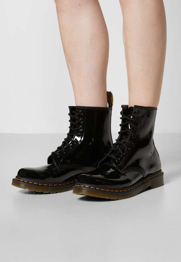 Outlet Preto Dr.martens Portugal 1460 Bota 8 Olhos Lamper Botins Com Atacadores Pretos