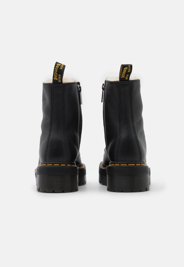 Botins Plataforma Com Forro De Pelo Sintético Preto Lisboa Jadon Dr.martens Portugal Pisa Preta