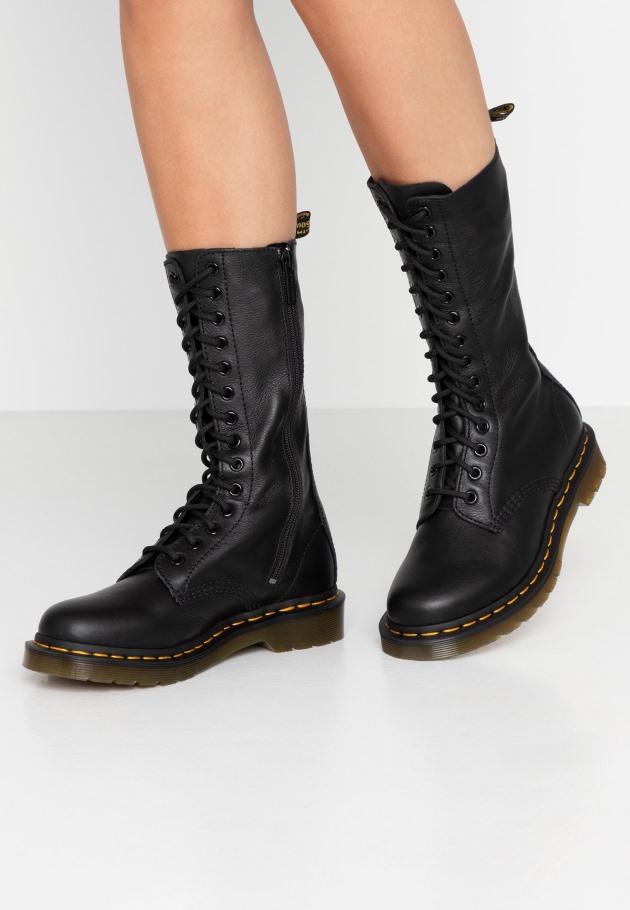 Dr.martens Portugal Virginia Botas Com Atacadores Pretas Outlet Pretas