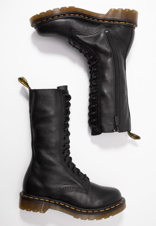 Dr.martens Portugal Virginia Botas Com Atacadores Pretas Outlet Pretas