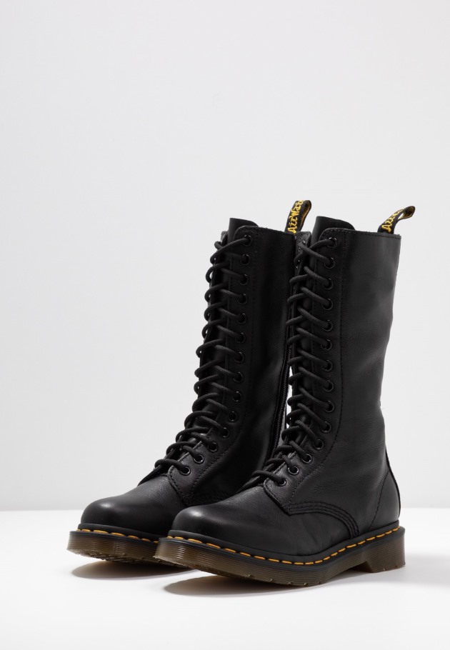 Dr.martens Portugal Virginia Botas Com Atacadores Pretas Outlet Pretas