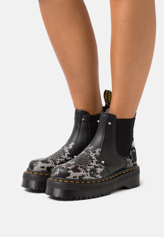 Lisboa Backhand Preto Dr.martens Portugal 2976 Botins Quad Plataforma Preto