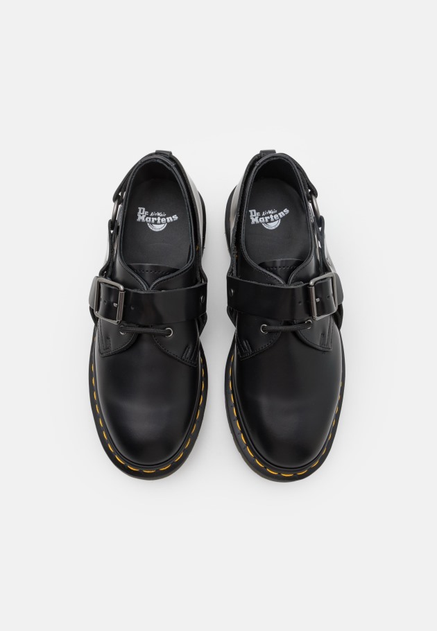 Dr.martens Portugal Henree Unissex Lace Ups Casuais Preto Polido Liso Preto Outlet