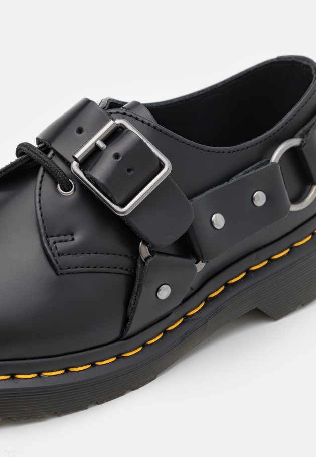 Dr.martens Portugal Henree Unissex Lace Ups Casuais Preto Polido Liso Preto Outlet