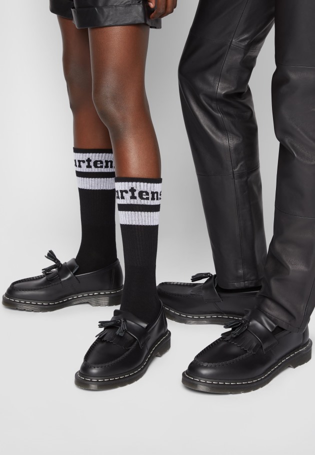 Outlet Dr.martens Portugal Adrian Slip Ons Unissex Preto Liso Preto