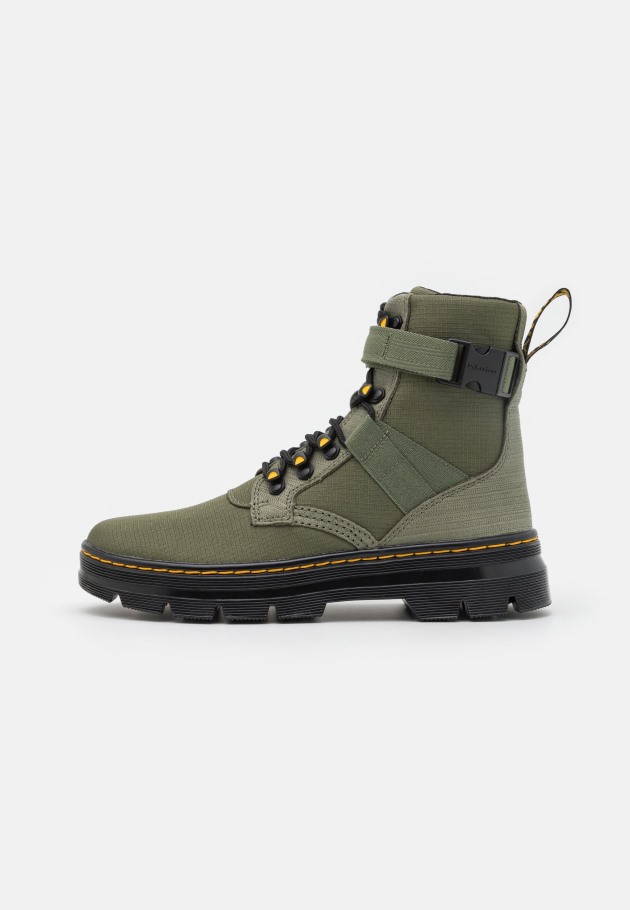 Caqui Verde Dr.martens Portugal Pentes Tech Botins Unissex Com Atacadores Verde Lisboa