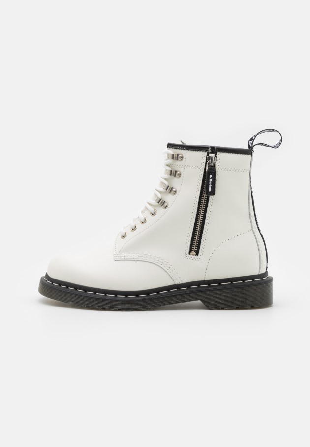 Outlet Branco Liso Dr.martens Portugal 1460 Botins Com Fecho De Correr Branco