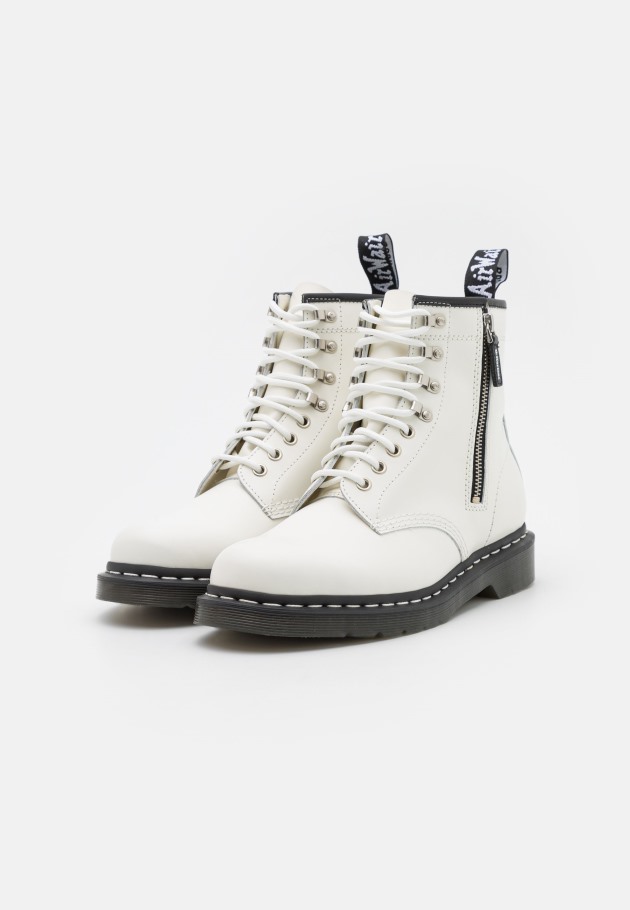 Outlet Branco Liso Dr.martens Portugal 1460 Botins Com Fecho De Correr Branco
