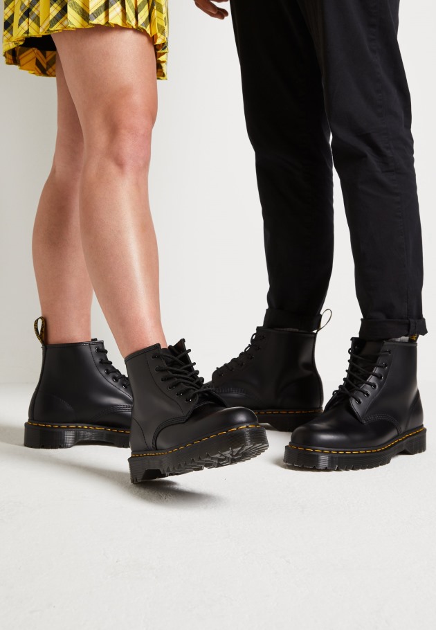 Outlet Dr.martens Portugal 101 Bex Botins Com Atacadores Preto Liso Preto