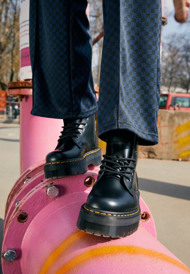 Lisboa Dr.martens Portugal Botins Plataforma Jadon Preto Preto