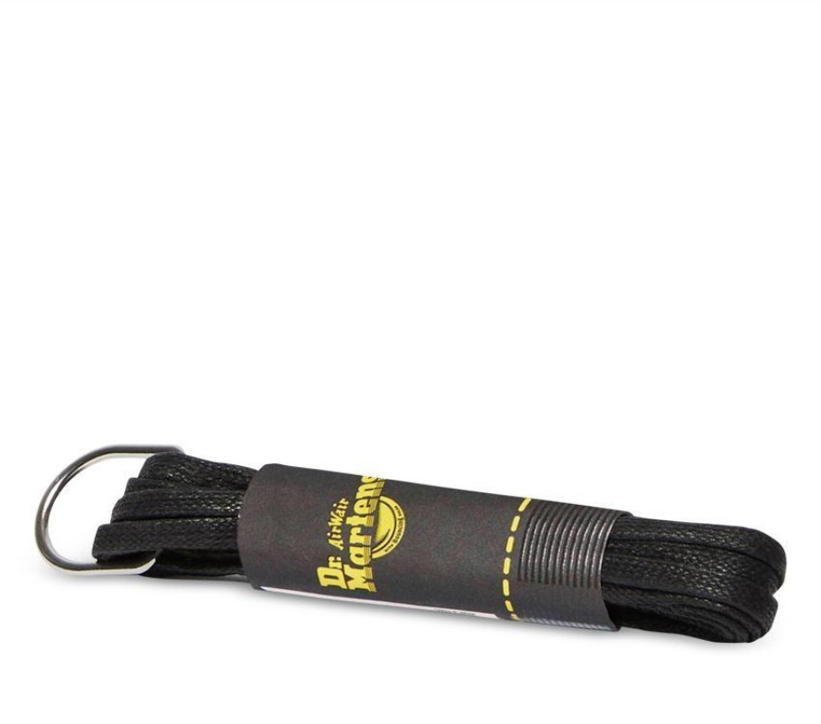 Tomada Amarela 140cm Atacadores Planos Encerados Dr.martens Portugal Preto