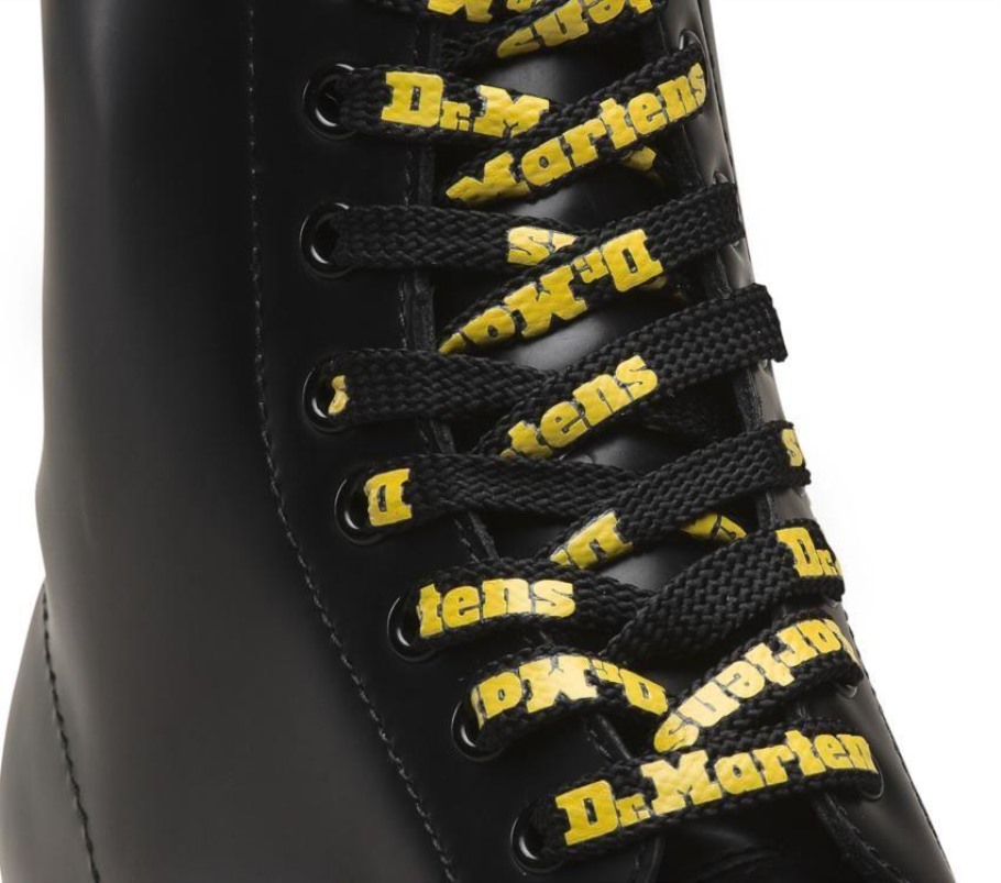 140cm Logótipo Atacadores Lisos Dr.martens Portugal Preto-amarelo Lisboa Preto