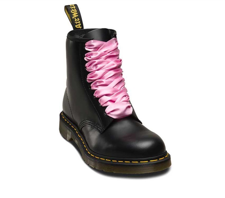 Dr.martens Portugal 140cm Fita Rendas (8 10 Olho) Rosa Saída Amarelo
