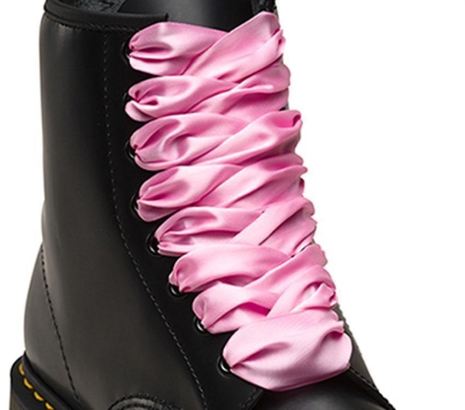 Dr.martens Portugal 140cm Fita Rendas (8 10 Olho) Rosa Saída Amarelo