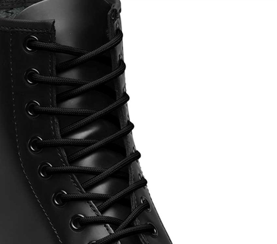 Dr.martens Portugal 140cm Atacadores Redondos (8 10 Olhos) Preto Redondo Preto Outlet